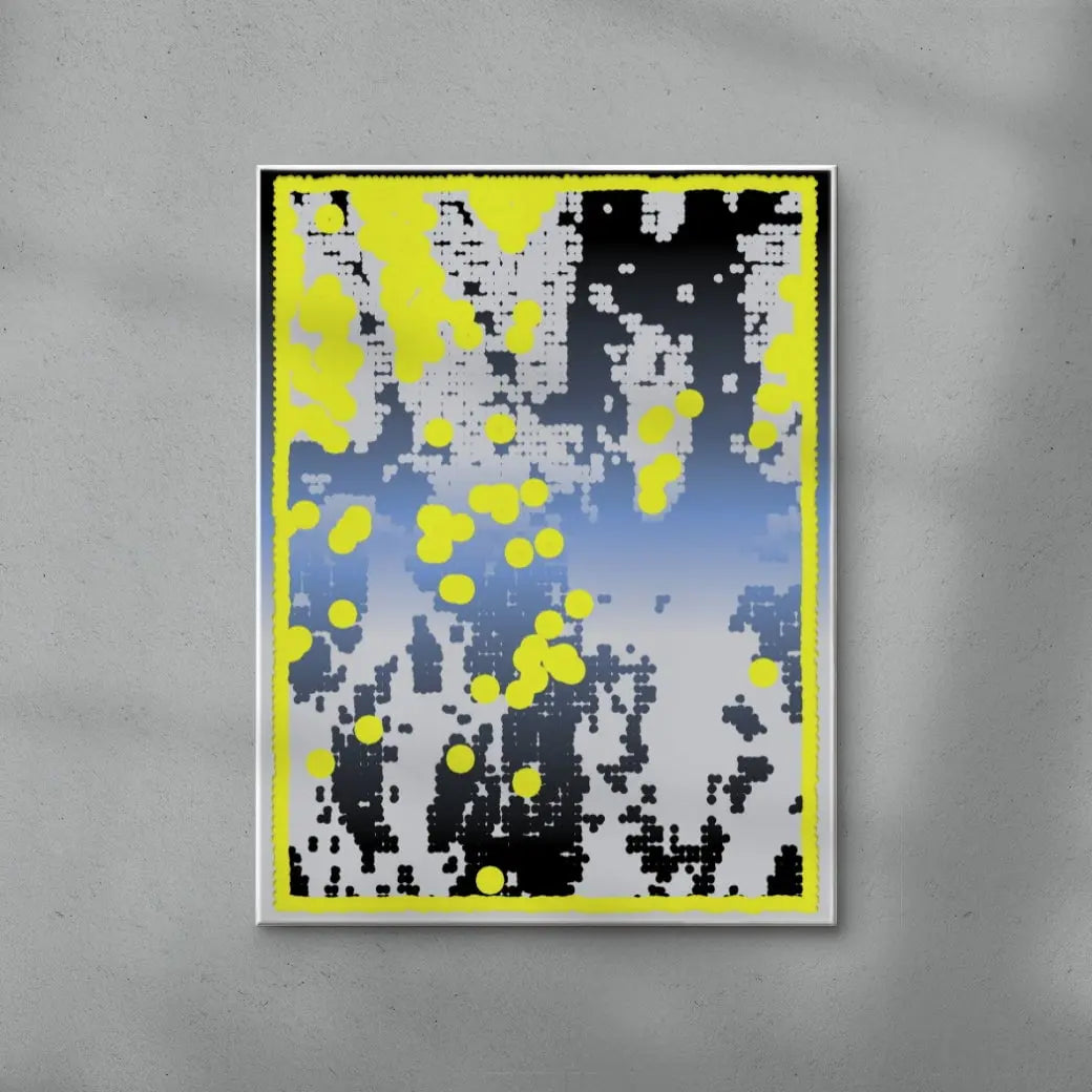 Digital Snow contemporary wall art print by Klara Troost - sold by DROOL