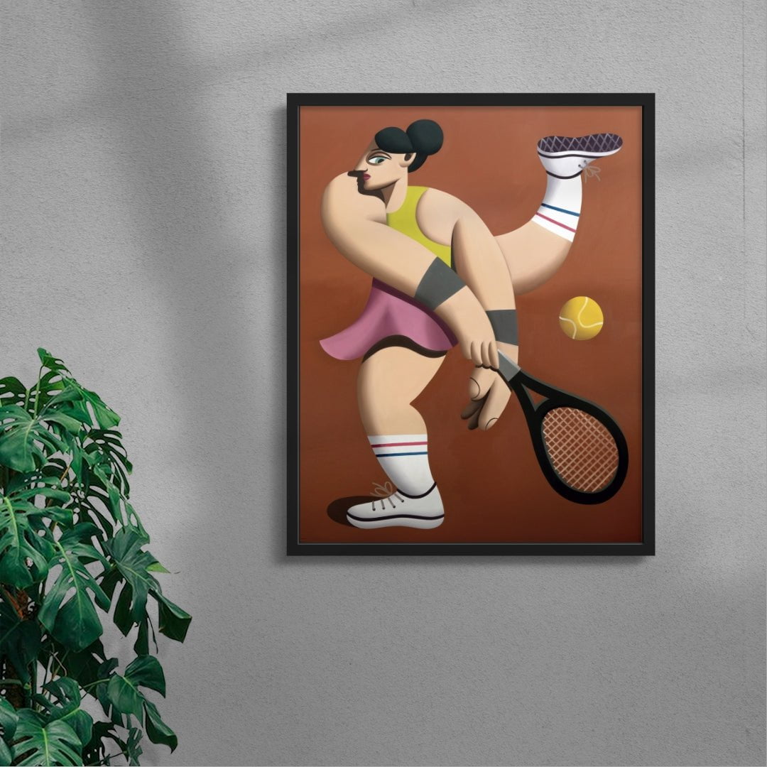 Tennis player contemporary wall art print by Juan de la Rica - sold by DROOL