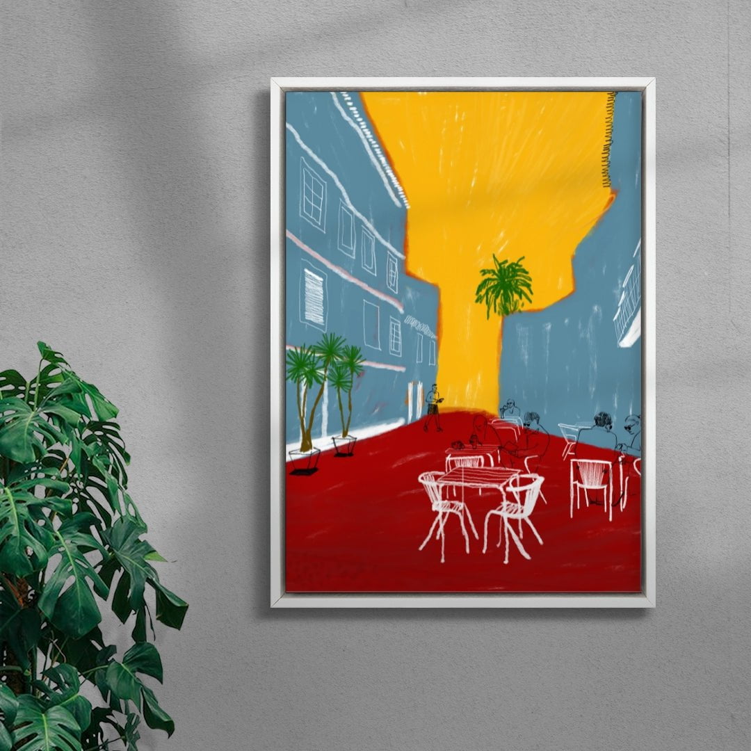 Cafe Terrace contemporary wall art print by mareykrap - sold by DROOL