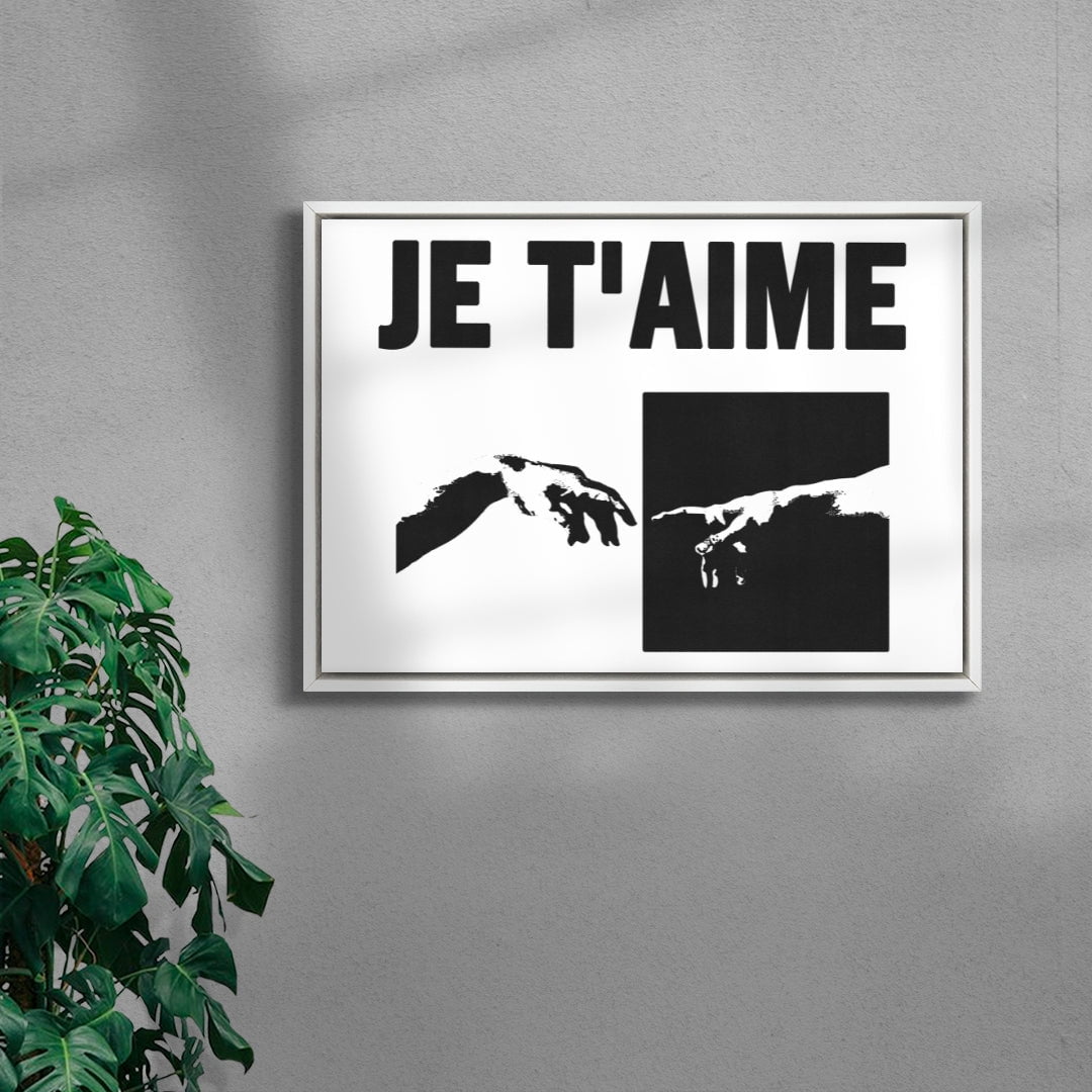 Je t’aime contemporary wall art print by Utsav Verma - sold by DROOL