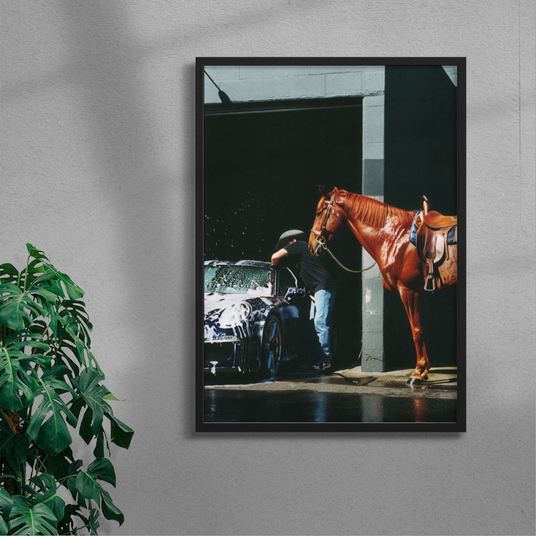 HORSEWASHING contemporary wall art print by Ces XC - sold by DROOL
