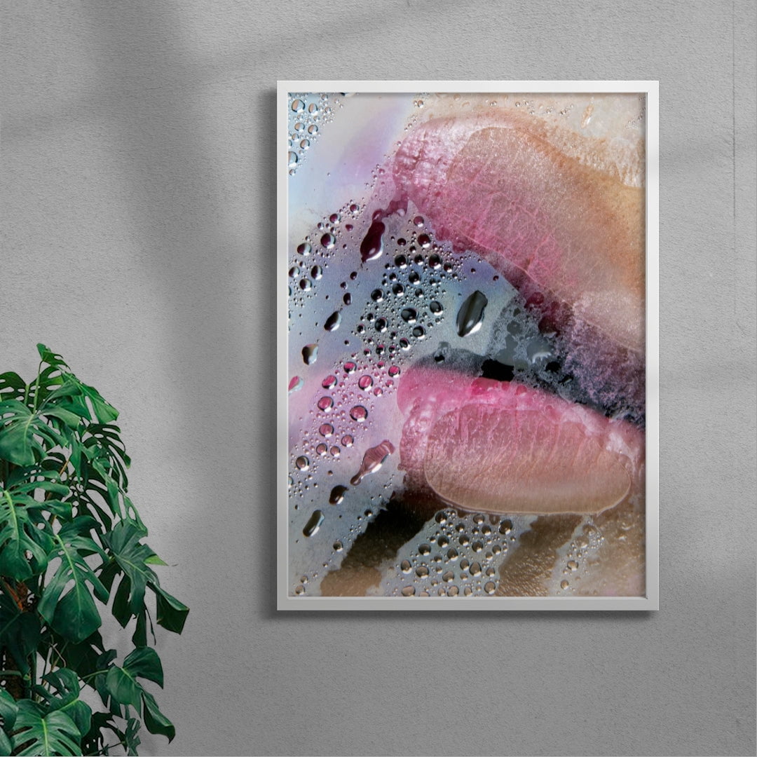 Kiss contemporary wall art print by Sarah McColgan - sold by DROOL