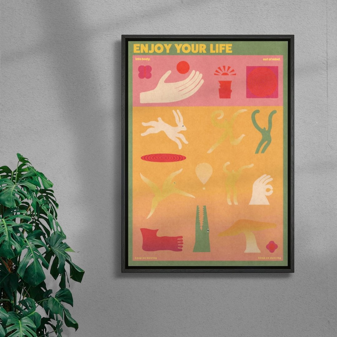 Enjoy Your Life contemporary wall art print by Imo Sinclair - sold by DROOL