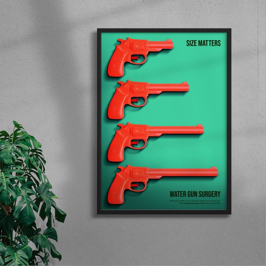 Size Matters contemporary wall art print by Mario Carpe - sold by DROOL