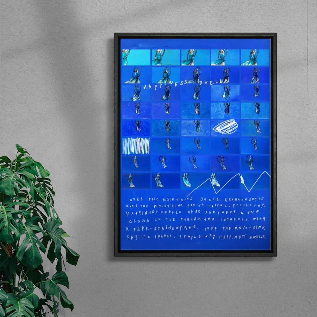 This is not BLUE (happiness dwells) contemporary wall art print by mareykrap - sold by DROOL