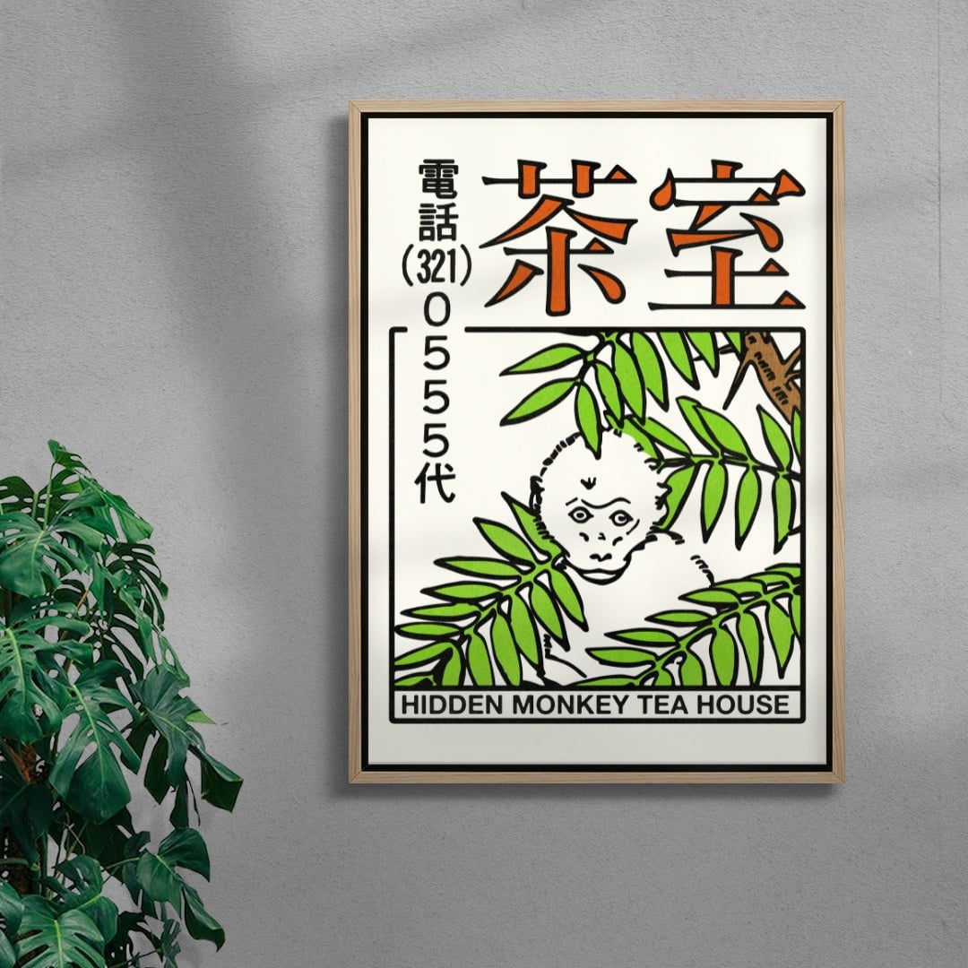 Hidden Monkey contemporary wall art print by Othman Zougam - sold by DROOL