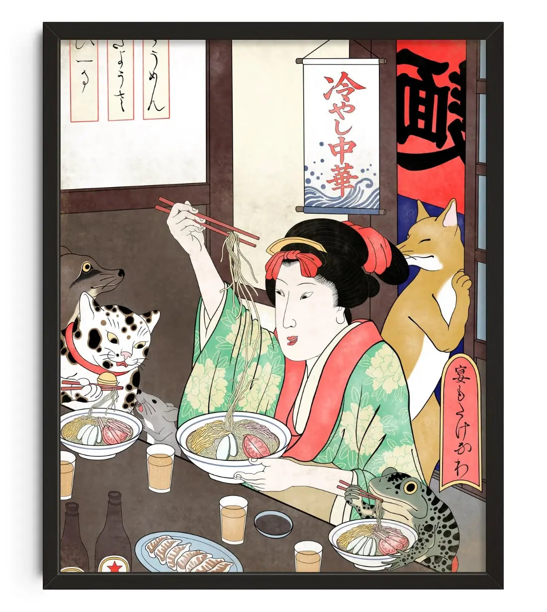 The party is in full swing contemporary art print by Yomi Kamoike - sold by DROOL