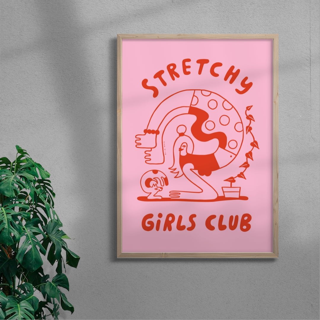 Stretchy Girls Club contemporary wall art print by Aley Wild - sold by DROOL