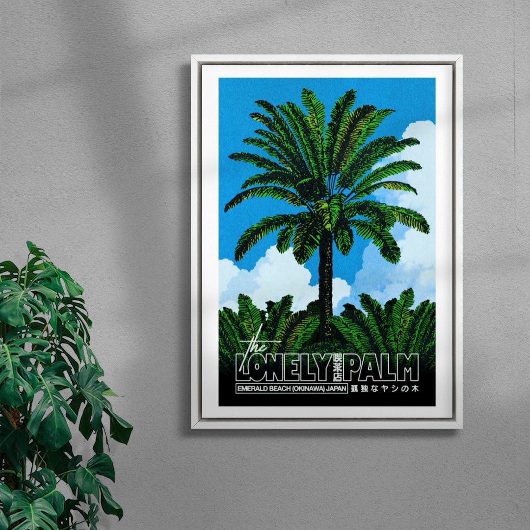 The Lonely Palm contemporary wall art print by Othman Zougam - sold by DROOL