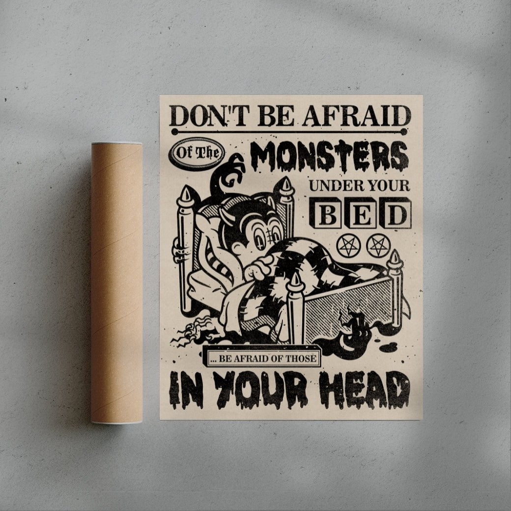 Monsters In Your Head contemporary wall art print by Laserblazt - sold by DROOL