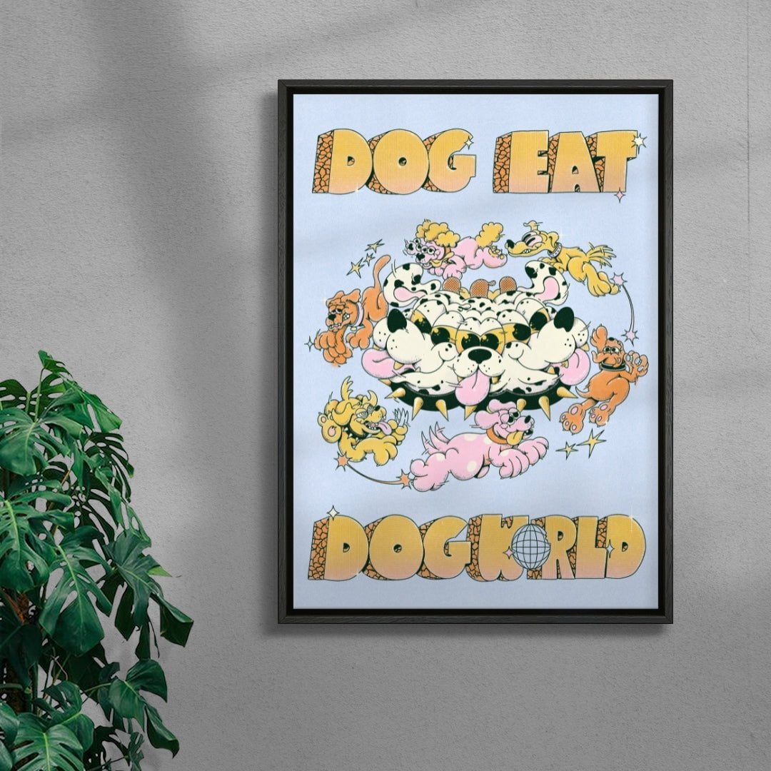 Dog Eat Dog World contemporary wall art print by My Sunbeam - sold by DROOL