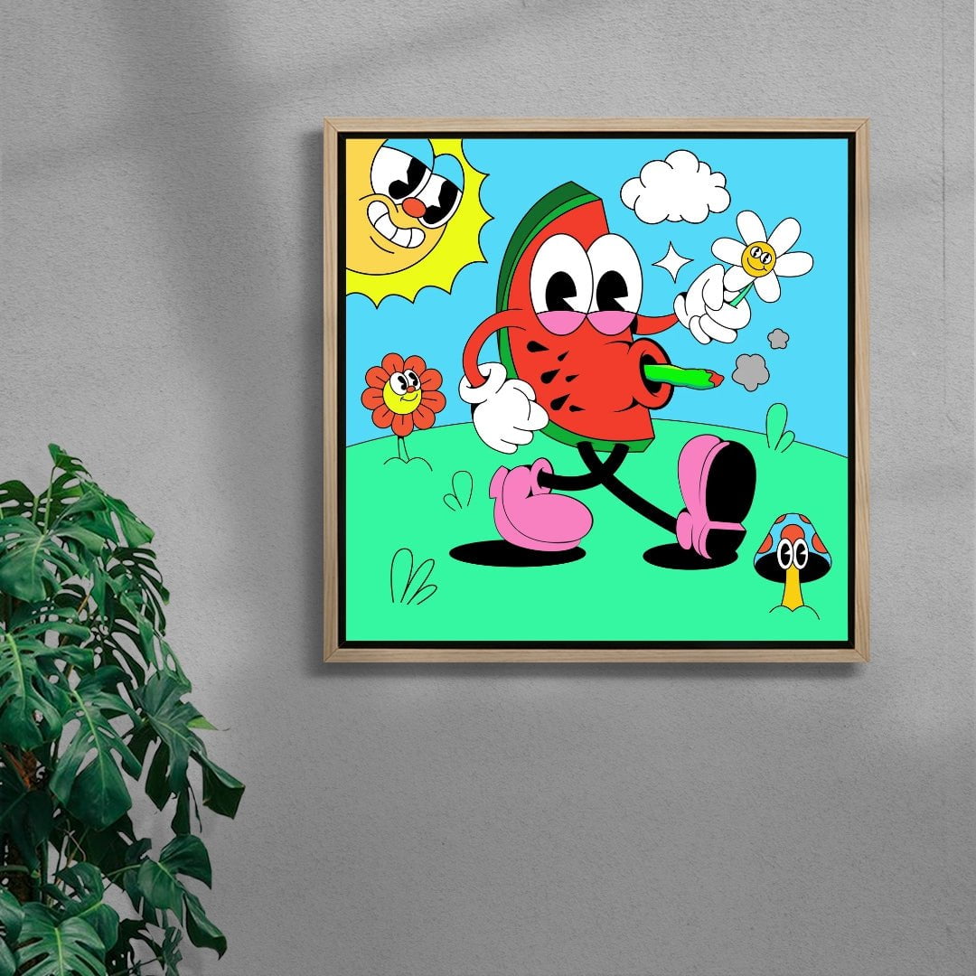 Watermelon contemporary wall art print by Ovcharka - sold by DROOL