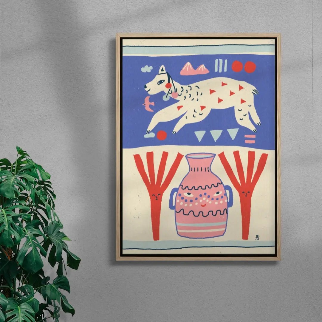 Playful Llama Folk Art