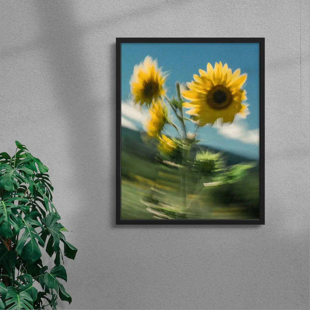 Sunflower Sway contemporary wall art print by Molly Strohl - sold by DROOL
