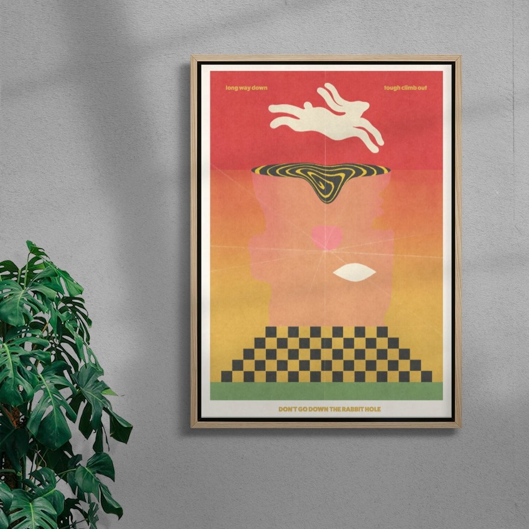 The Rabbit Hole contemporary wall art print by Imo Sinclair - sold by DROOL
