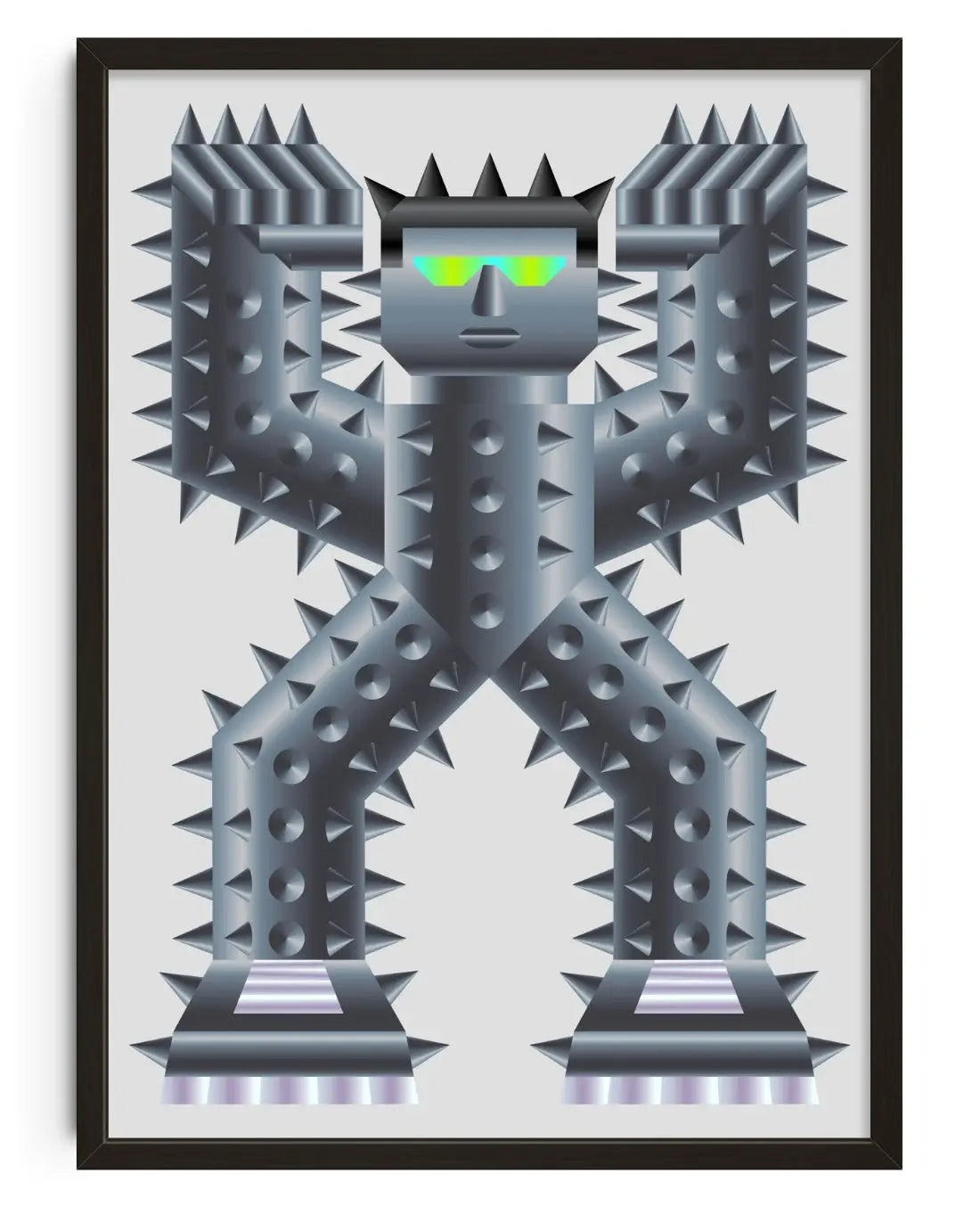 Spikey Robot contemporary art print by Glen Miralles - sold by DROOL