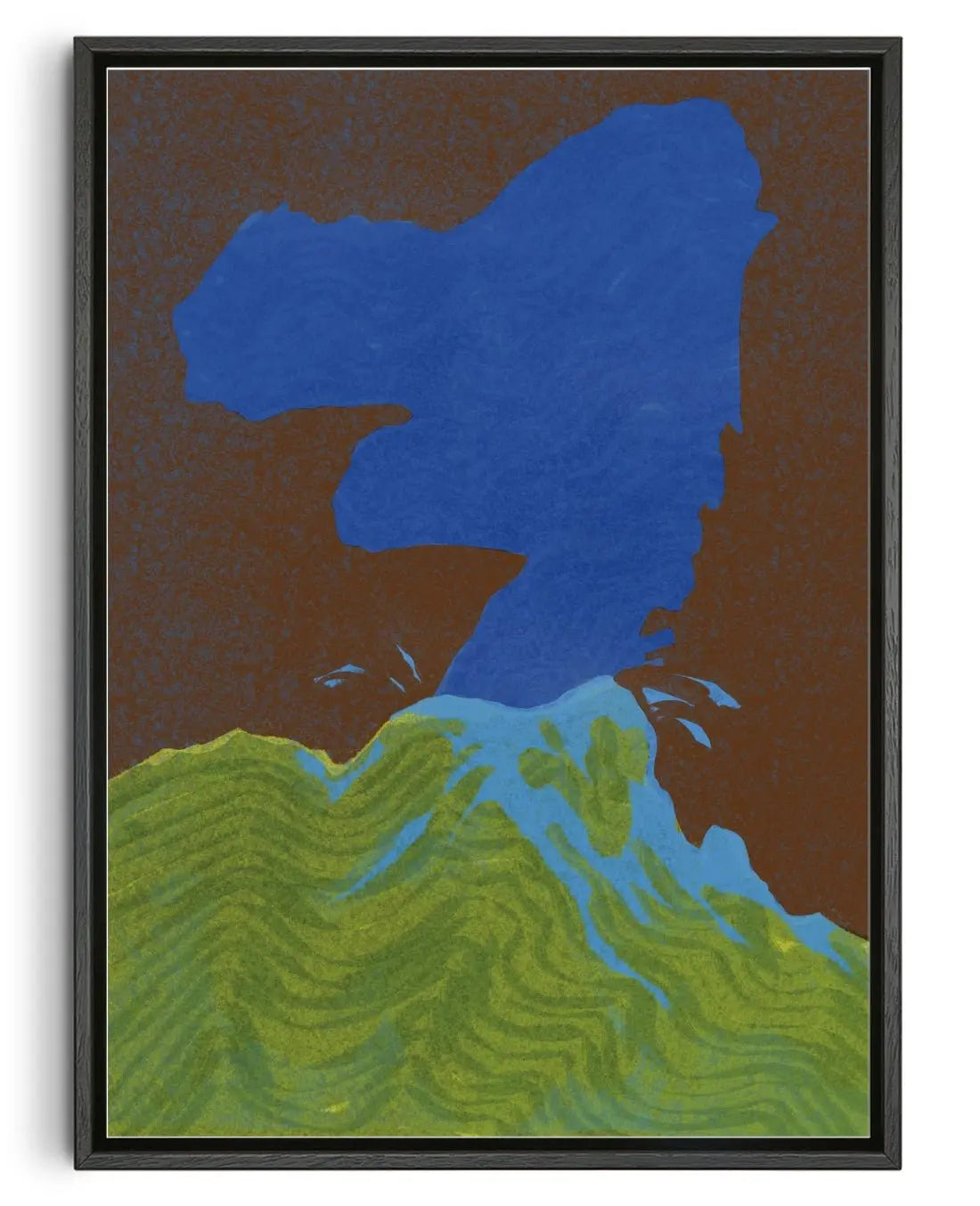 Blue Volcano contemporary wall art print by Lily Kong - sold by DROOL