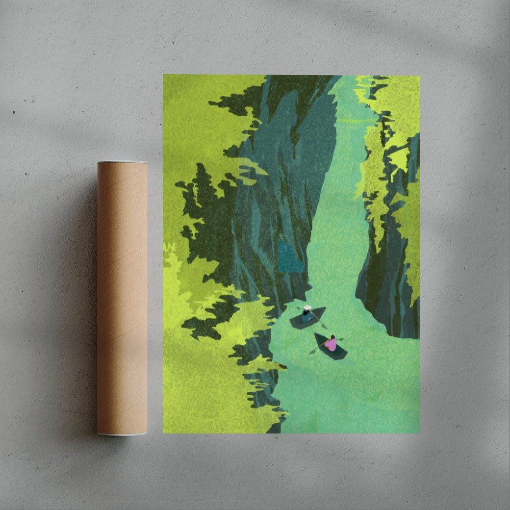 Takachiho Gorge contemporary wall art print by Lily Kong - sold by DROOL