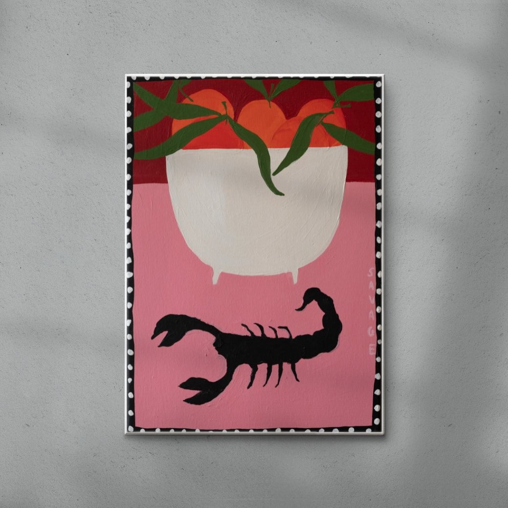 Scorpion contemporary wall art print by Natalie Savage - sold by DROOL