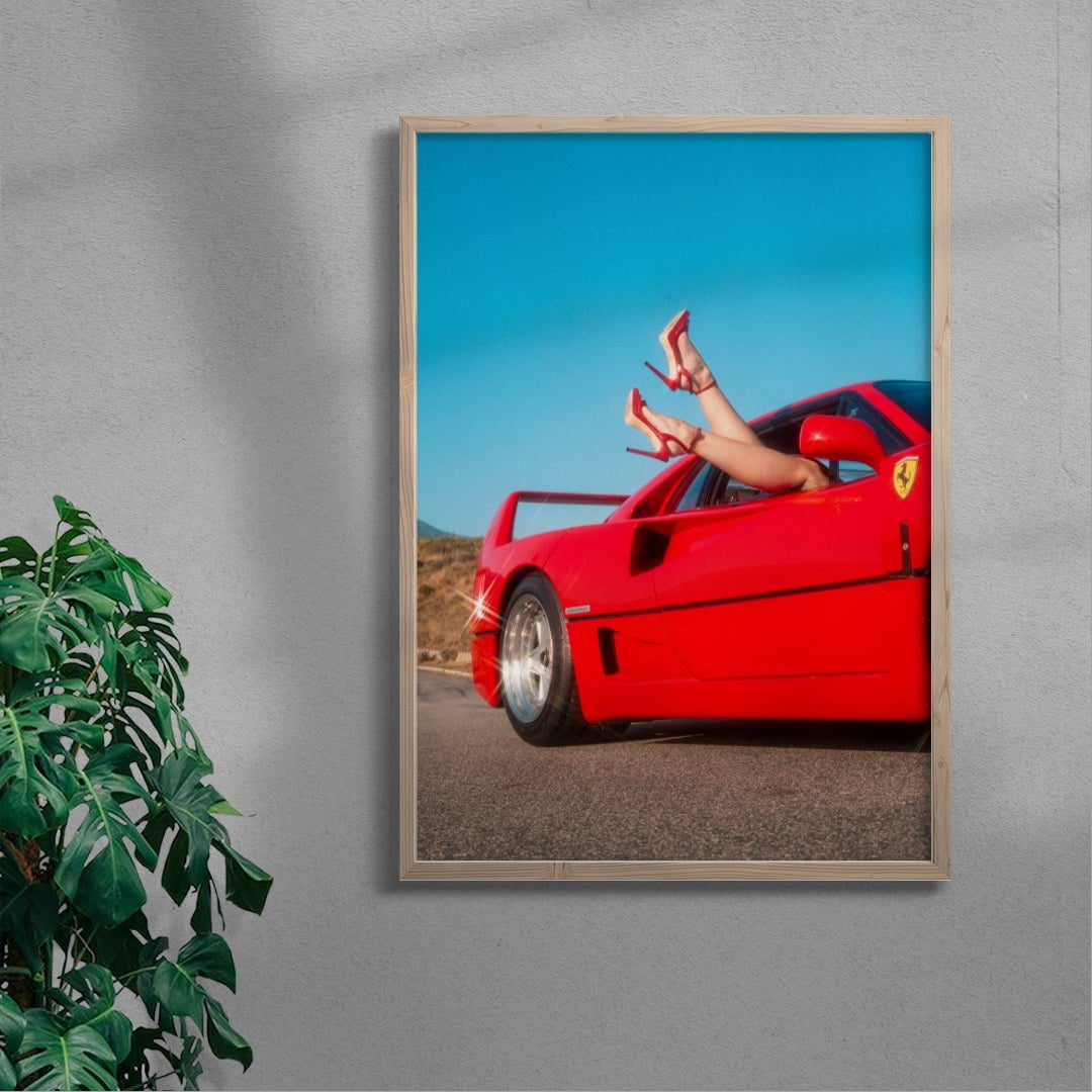 F40 Heels and Wheels contemporary wall art print by Deston Isas - sold by DROOL