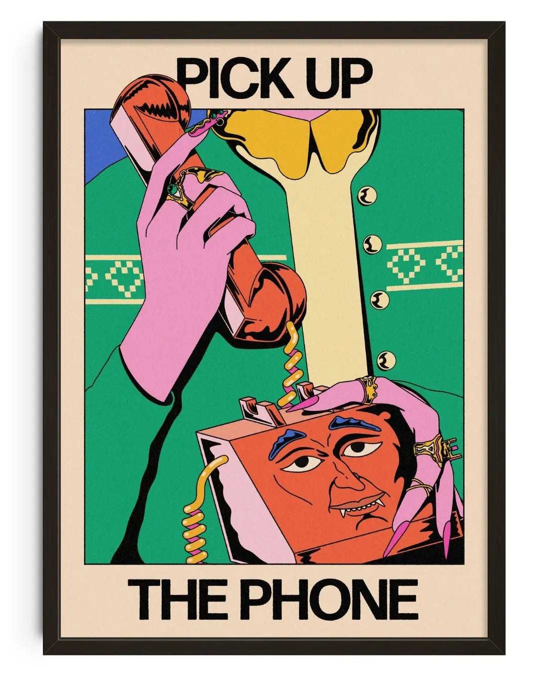 Hot Line Call contemporary wall art print by Azaazelus - sold by DROOL