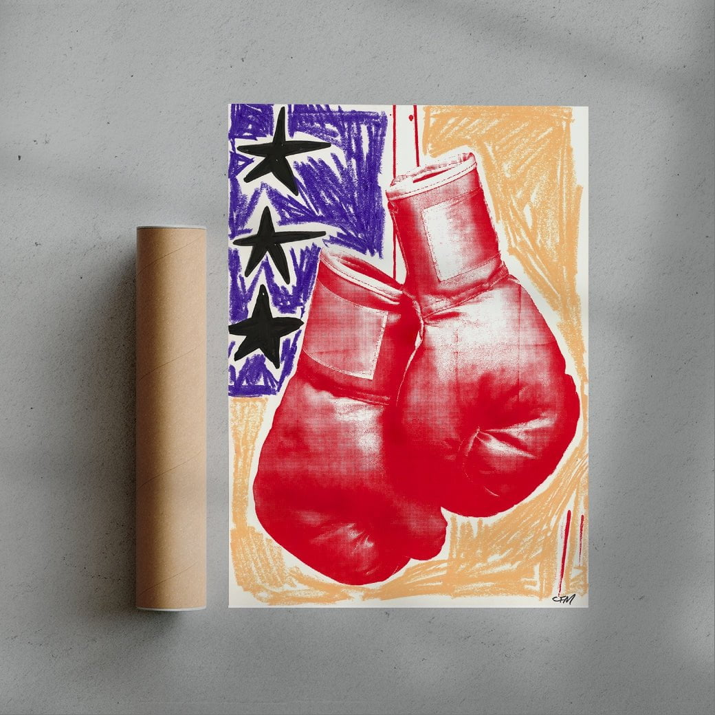 Boxing Gloves contemporary wall art print by Caitlin Flood-Molyneux - sold by DROOL