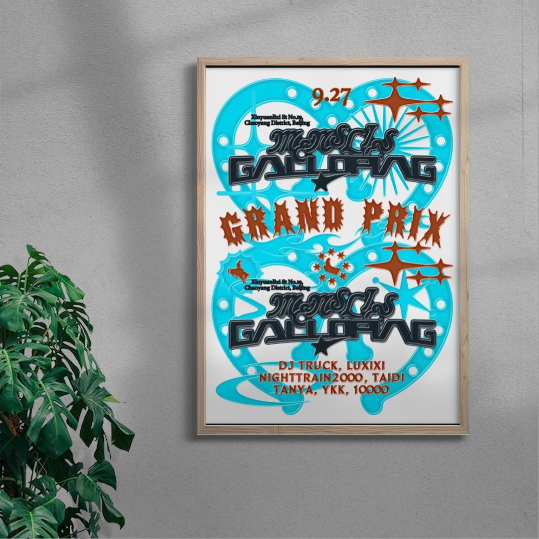 MENSLIES Galloping Grand Prix contemporary wall art print by MENSLIES - sold by DROOL