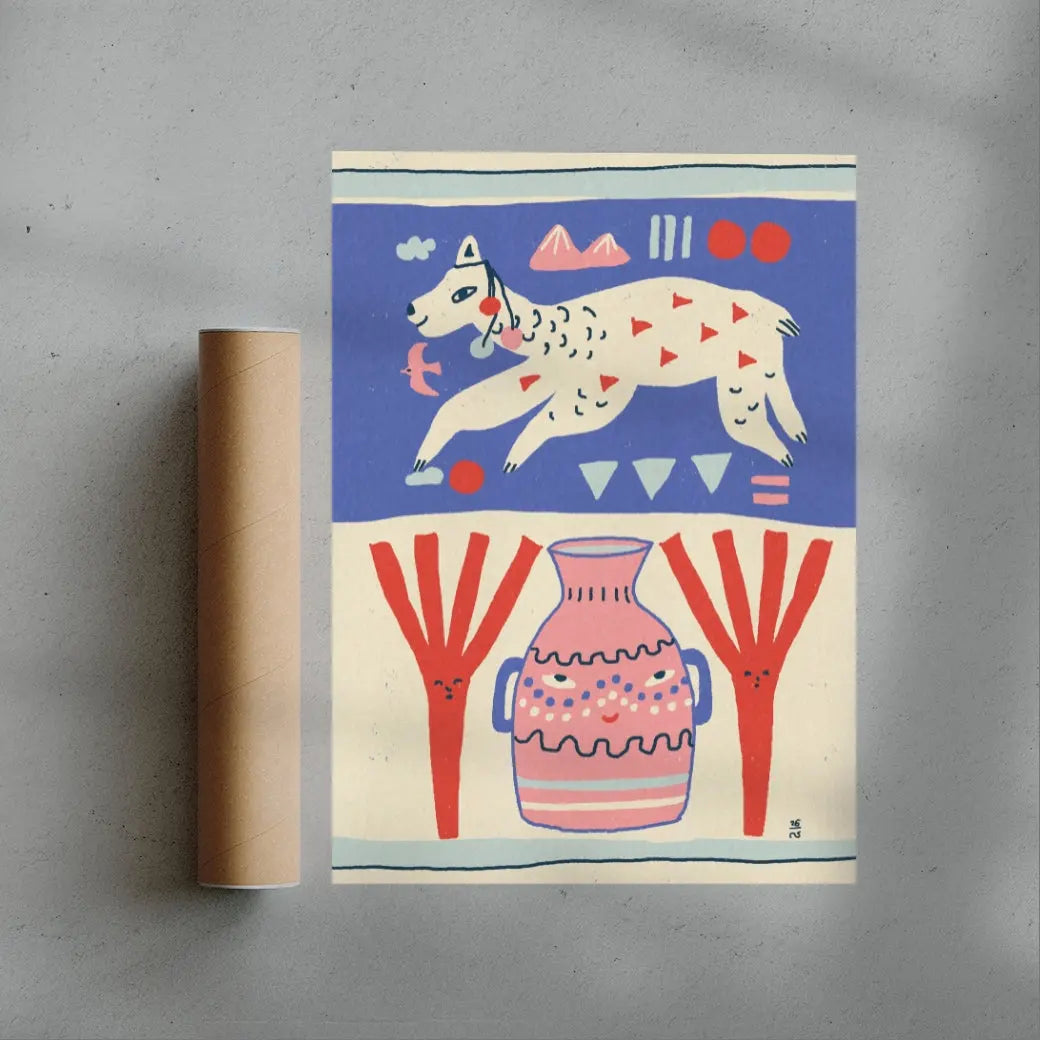 Playful Llama Folk Art