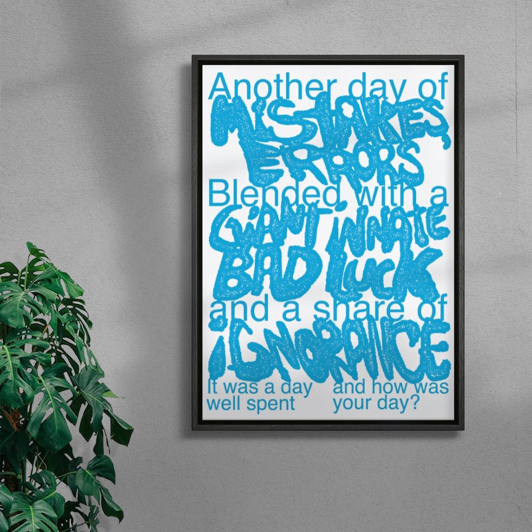 Working days contemporary wall art print by Jorge Santos - sold by DROOL