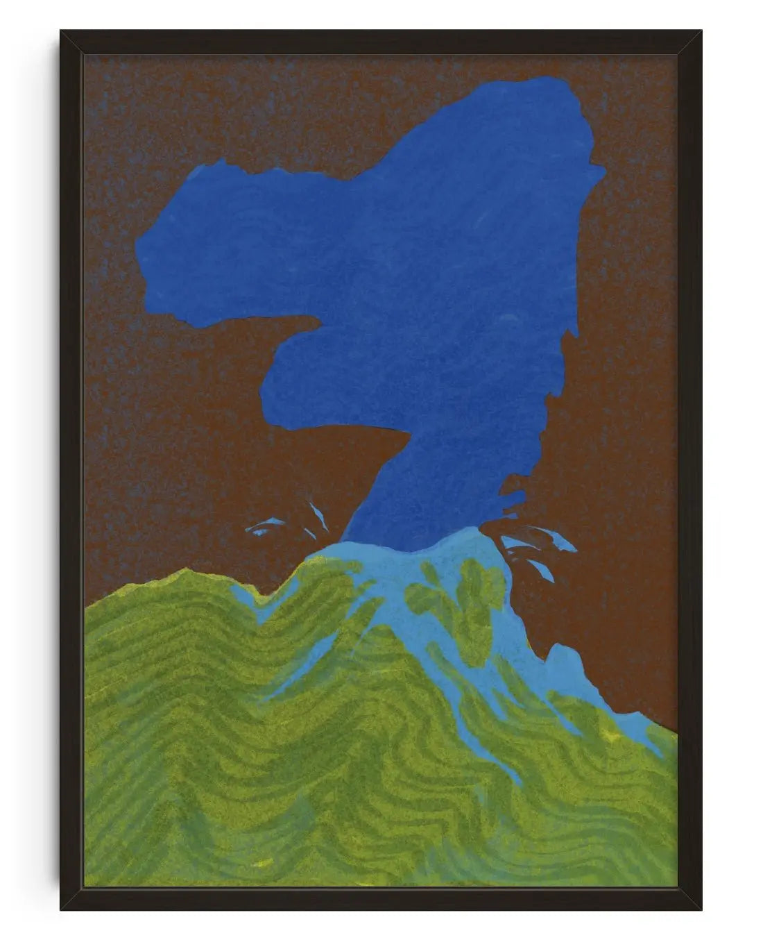 Blue Volcano contemporary wall art print by Lily Kong - sold by DROOL