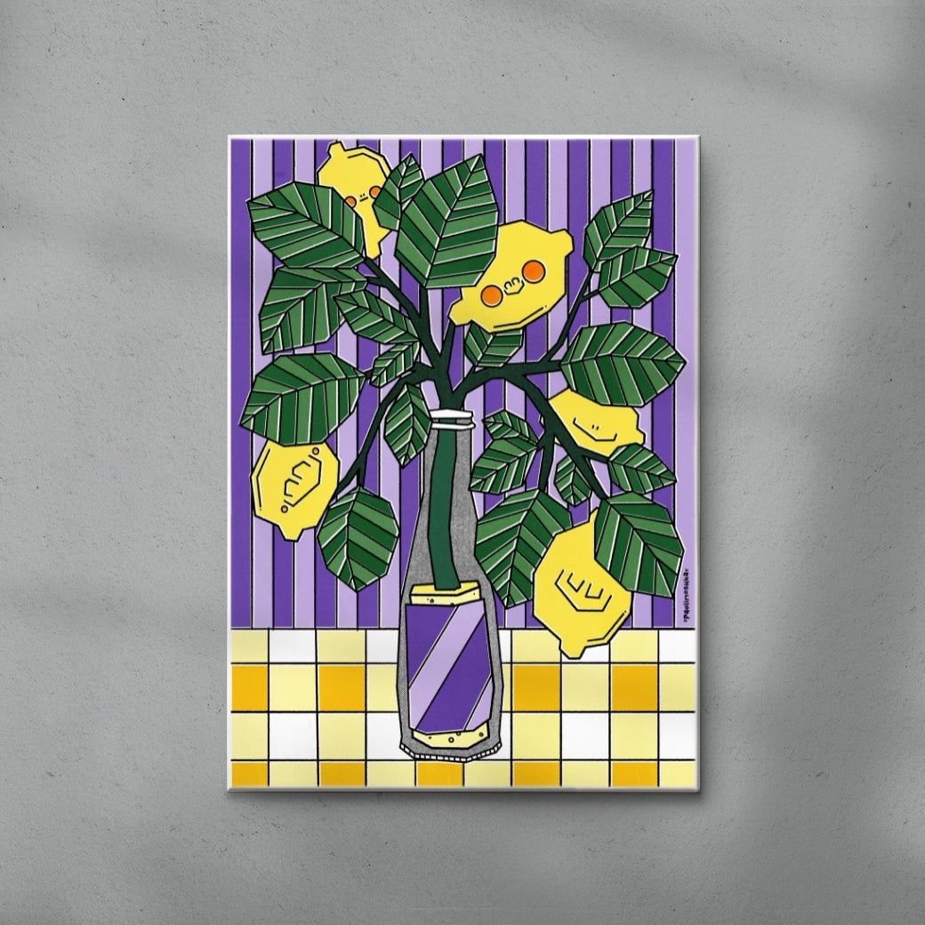 Limonade contemporary wall art print by Paolinoshka - sold by DROOL