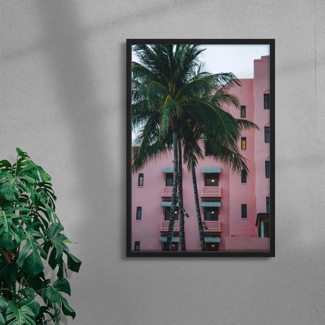 Pink Hotel contemporary wall art print by Of Two Lands - sold by DROOL