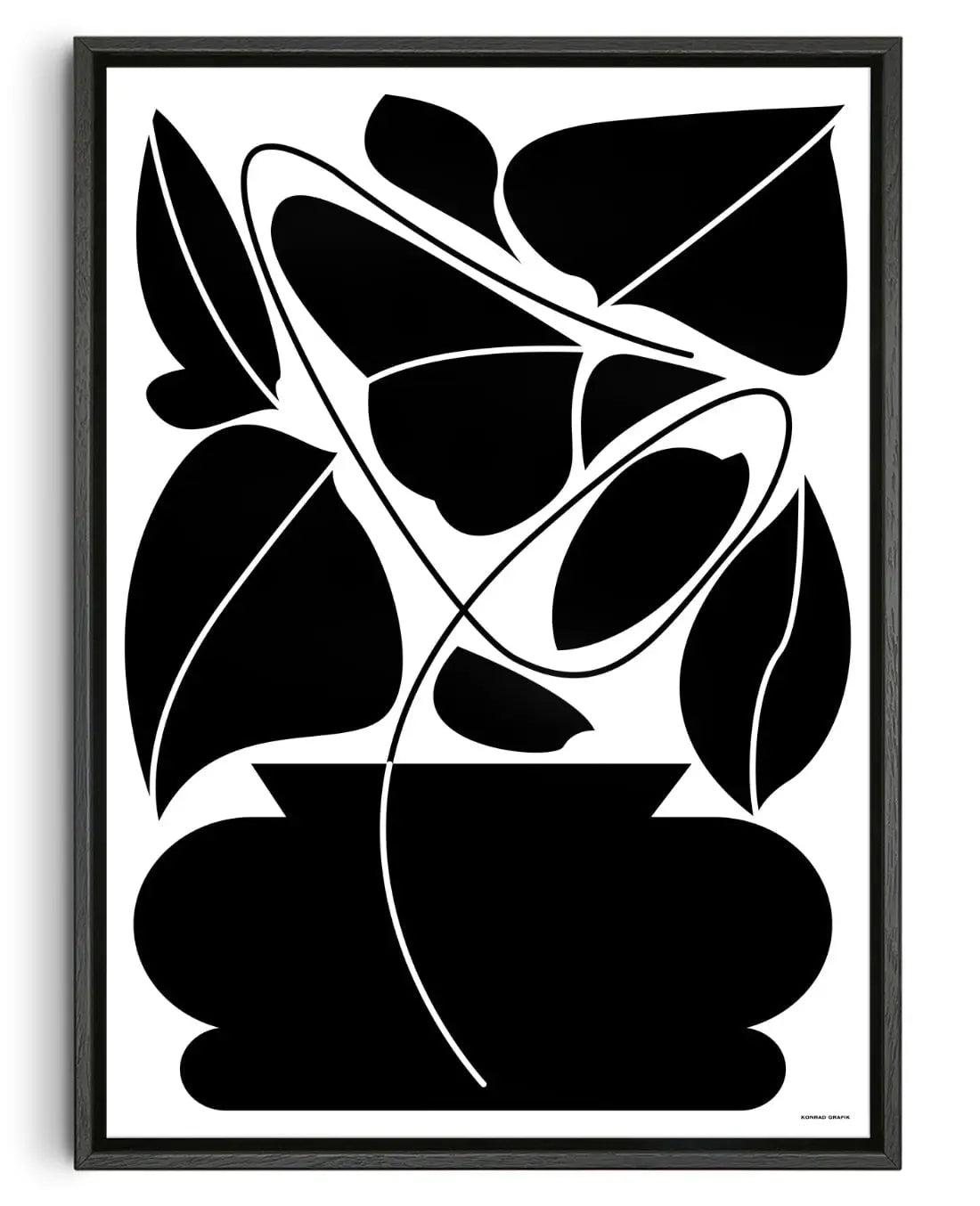 Potted plant contemporary wall art print by Konrad Grafik - sold by DROOL
