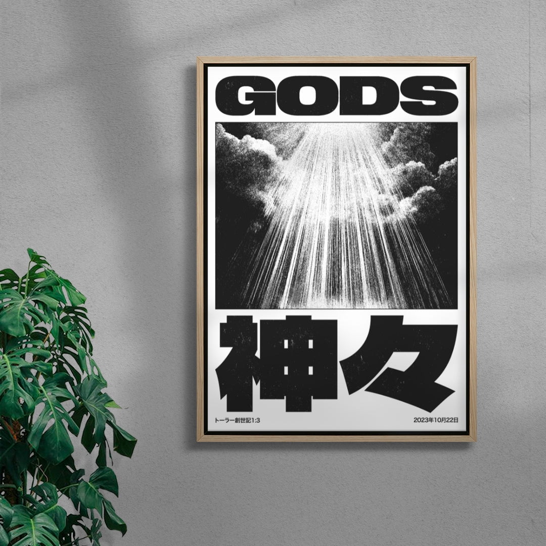 GODS contemporary wall art print by Todd Pham - sold by DROOL