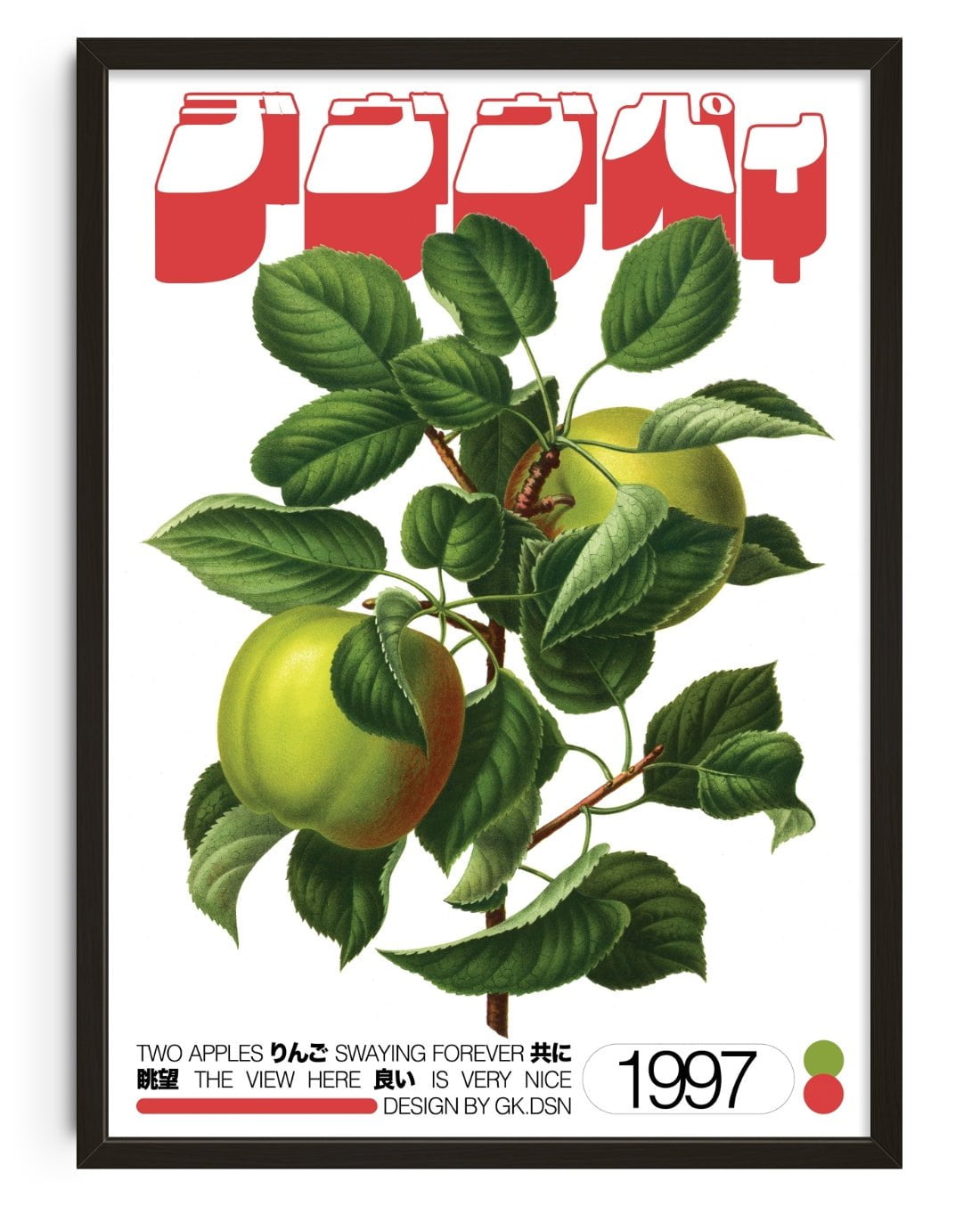 Two Apples contemporary wall art print by George Kempster - sold by DROOL