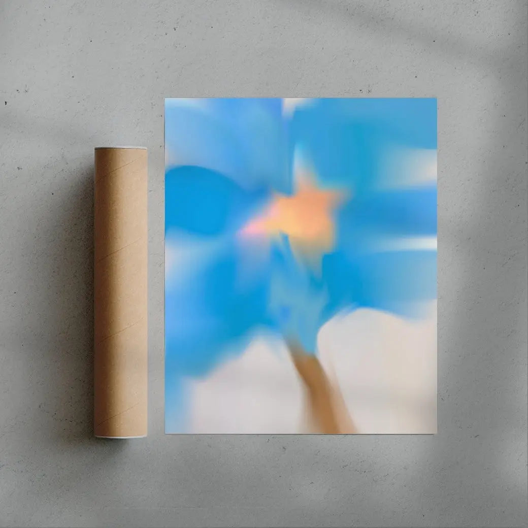 Blue Flower contemporary wall art print by Federico Sánchez - sold by DROOL