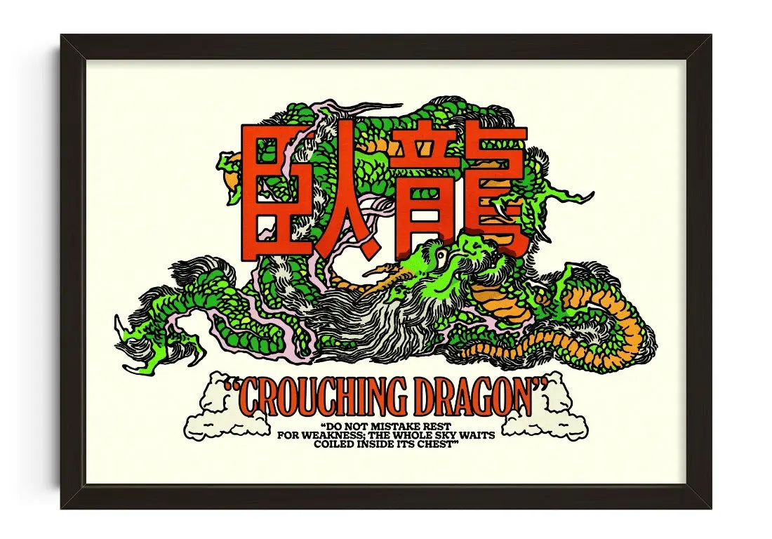 Crouching Dragon contemporary art print by Othman Zougam - sold by DROOL
