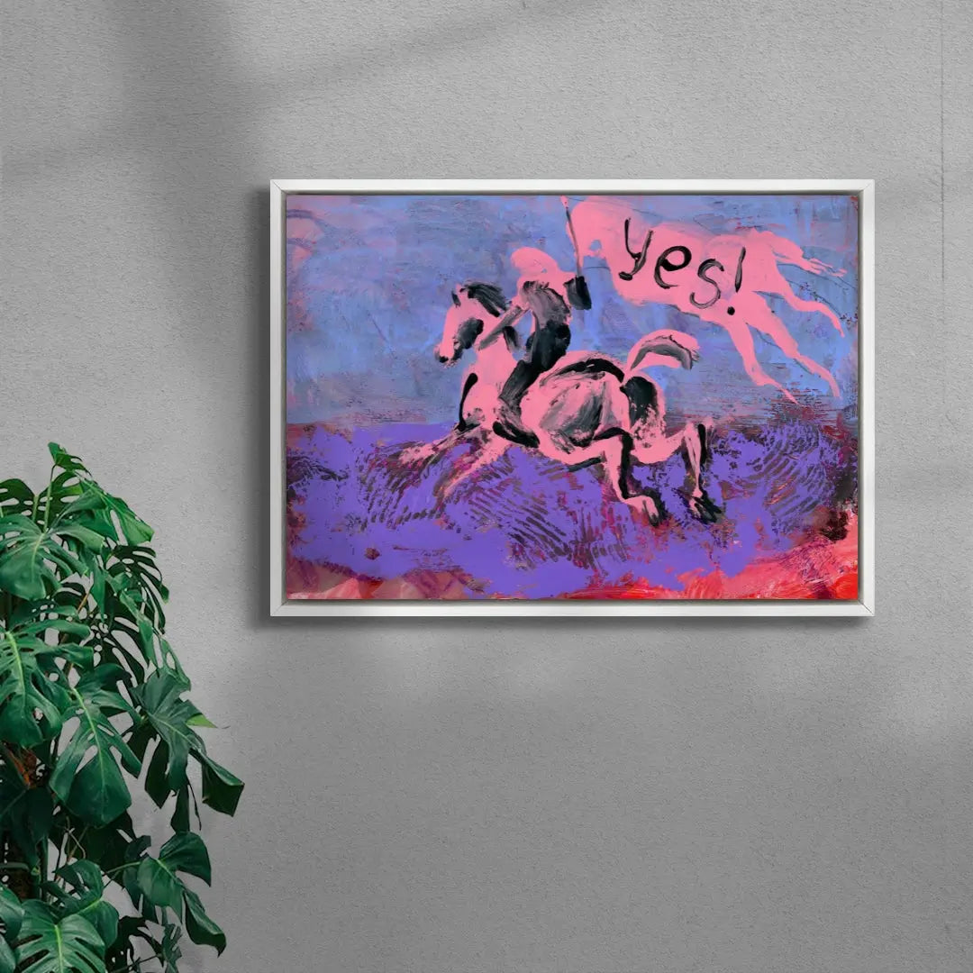 Pink Horse Yes Flag