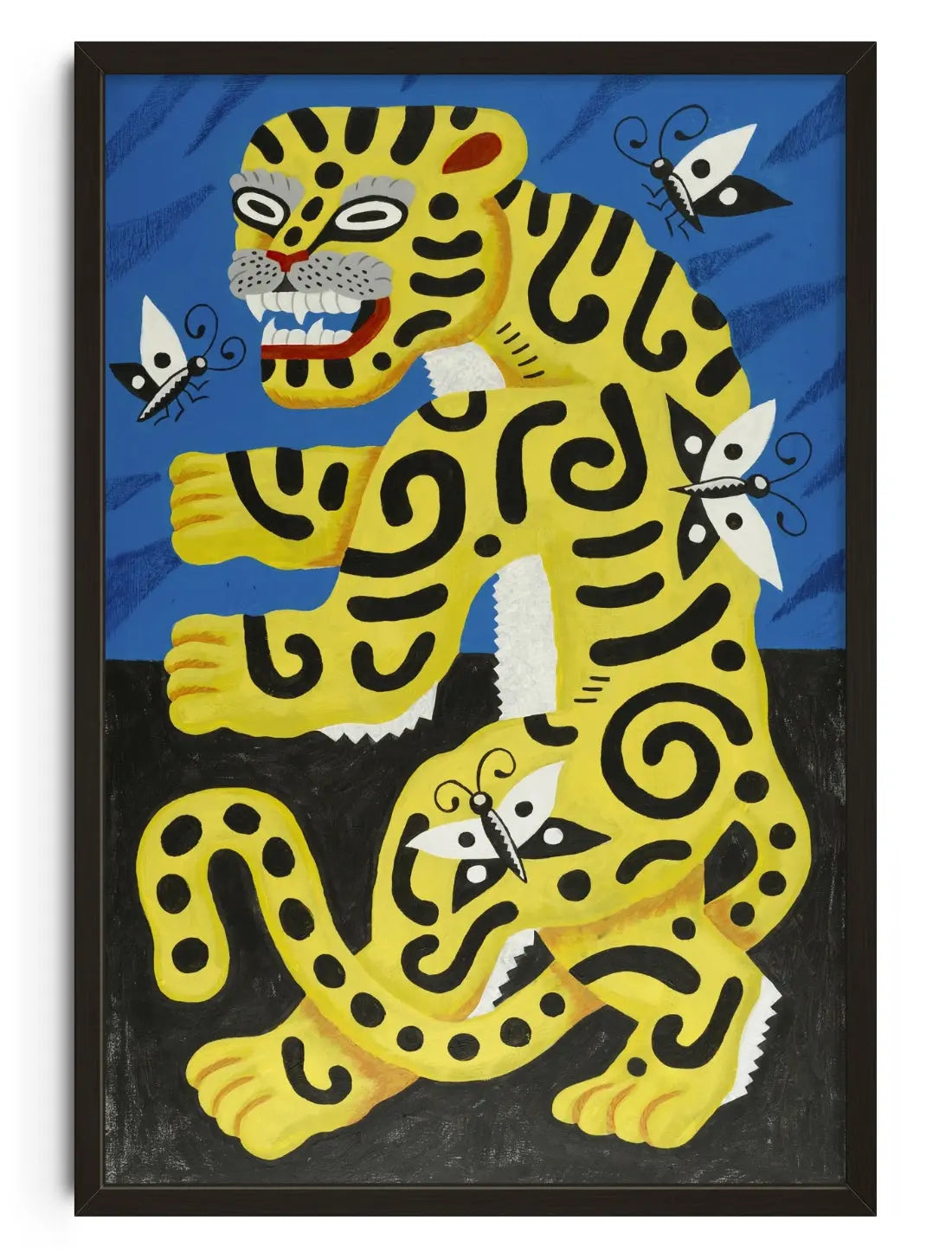 Tiger with Butterflies contemporary art print by Jamie Muck - sold by DROOL