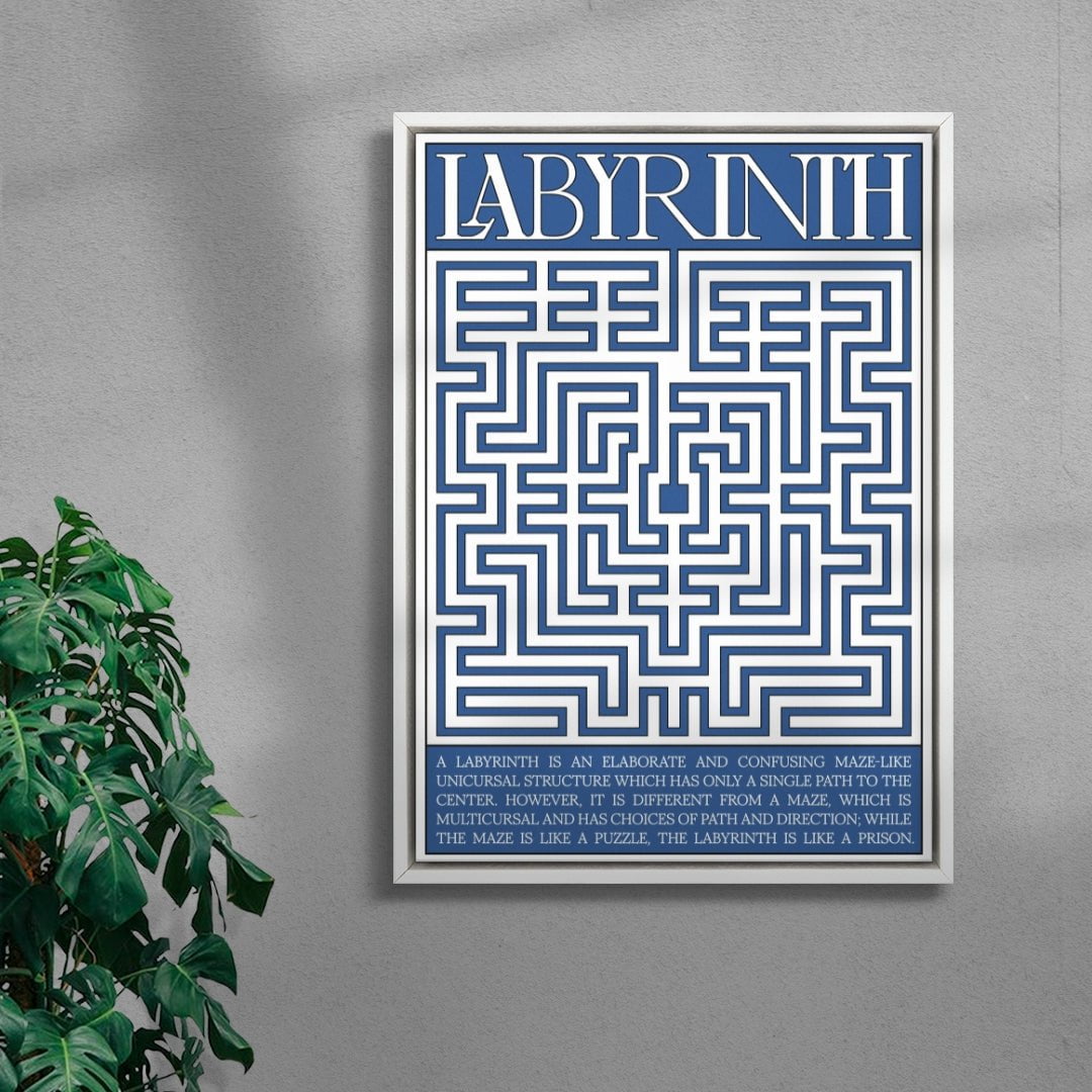 Labyrinth contemporary wall art print by Utsav Verma - sold by DROOL