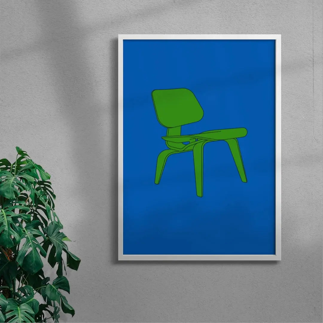 GREEN CHAIR contemporary wall art print by Thomas Hedger - sold by DROOL