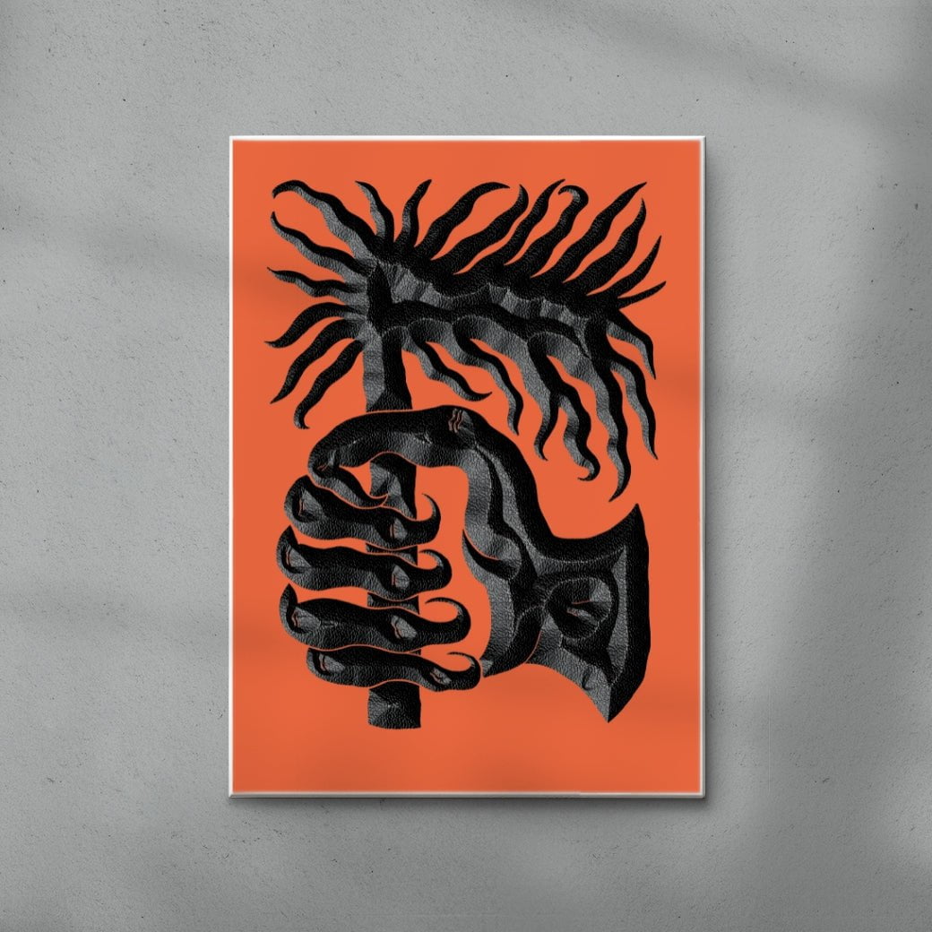 The Old Red Fire contemporary wall art print by Célestin Krier - sold by DROOL
