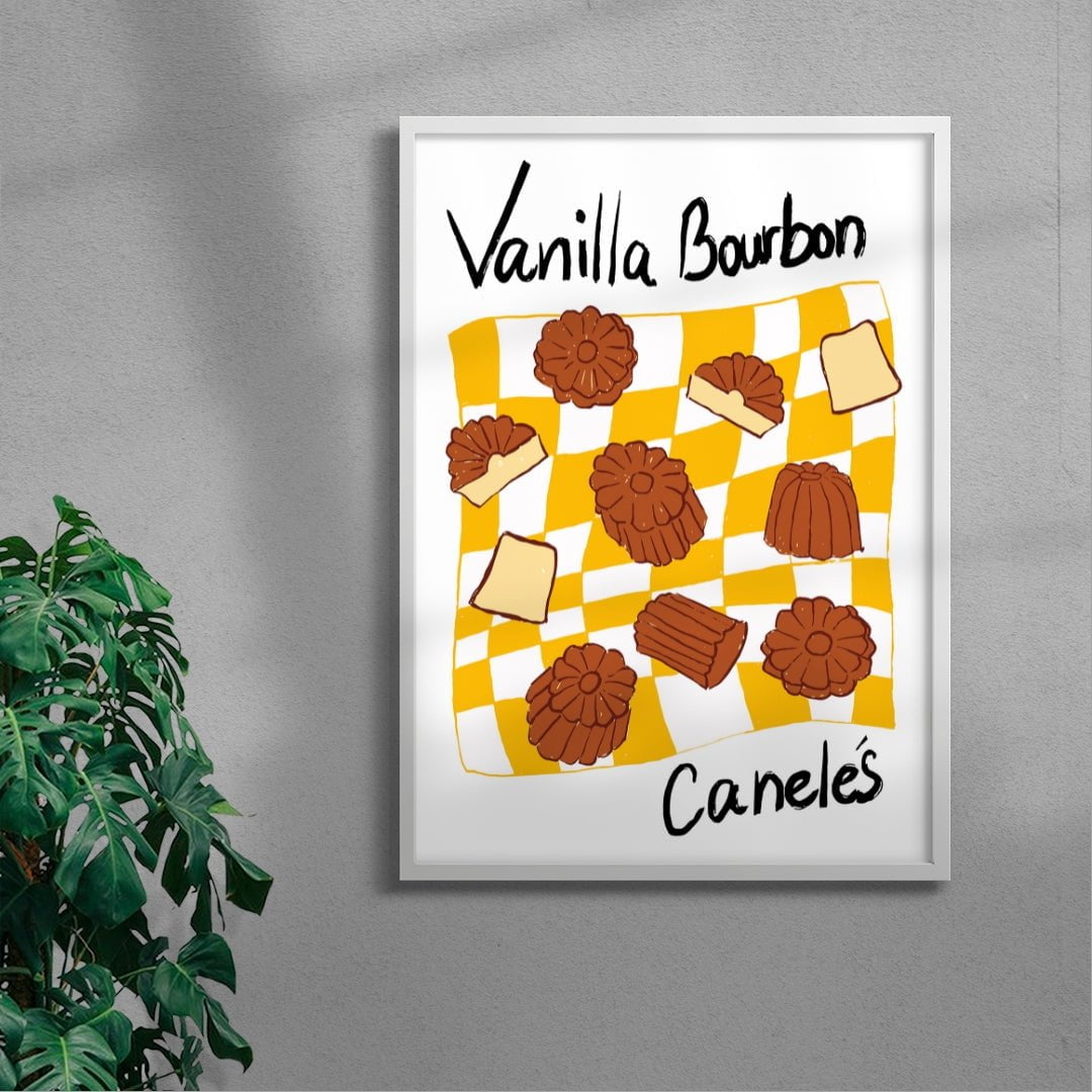 Vanilla Bourbon Caneles contemporary wall art print by DROOL Collective - sold by DROOL