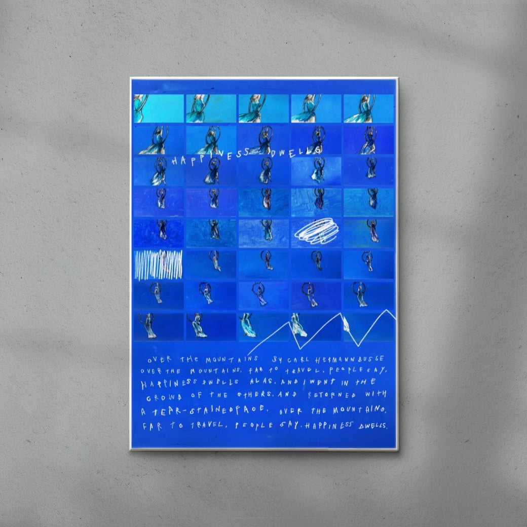 This is not BLUE (happiness dwells) contemporary wall art print by mareykrap - sold by DROOL