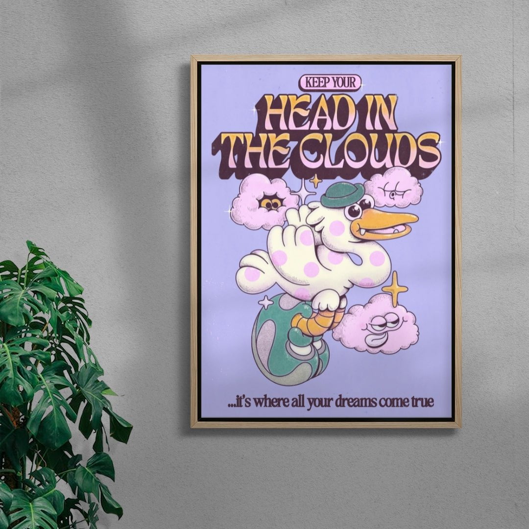 Head In The Clouds contemporary wall art print by My Sunbeam - sold by DROOL