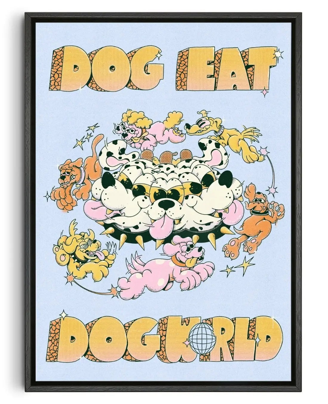 Dog Eat Dog World contemporary canvas art print by My Sunbeam - sold by DROOL