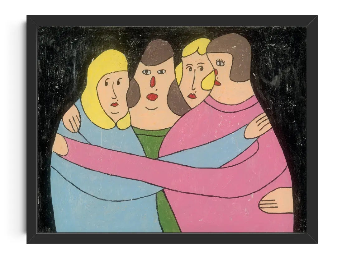 Huddle contemporary art print by Joseph Carway (thinkitsover) - sold by DROOL
