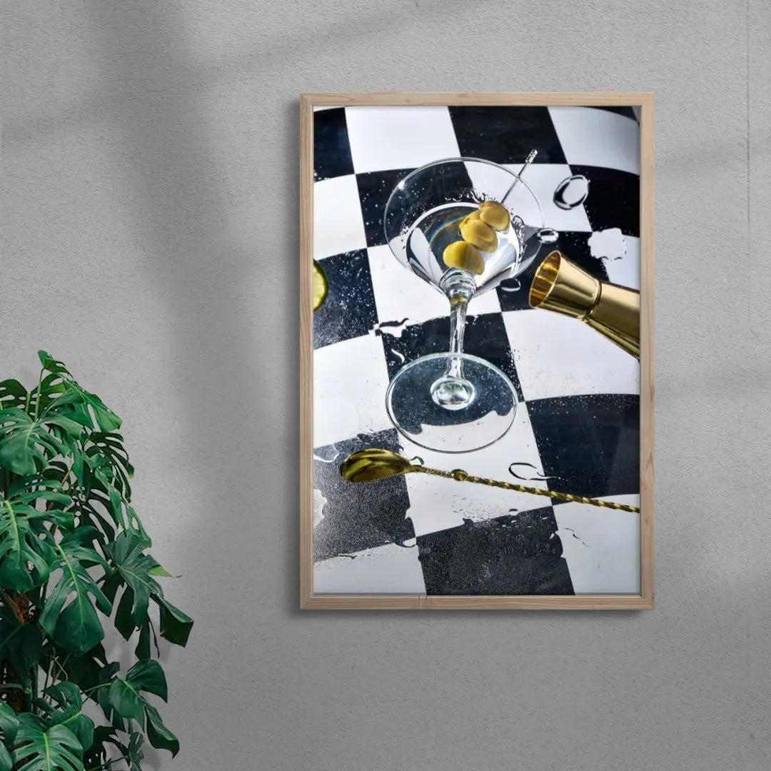 Spilled Martini contemporary wall art print by Paraiso Estudio - sold by DROOL