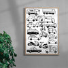 JAPANESE CARS contemporary wall art print by Max Blackmore - sold by DROOL