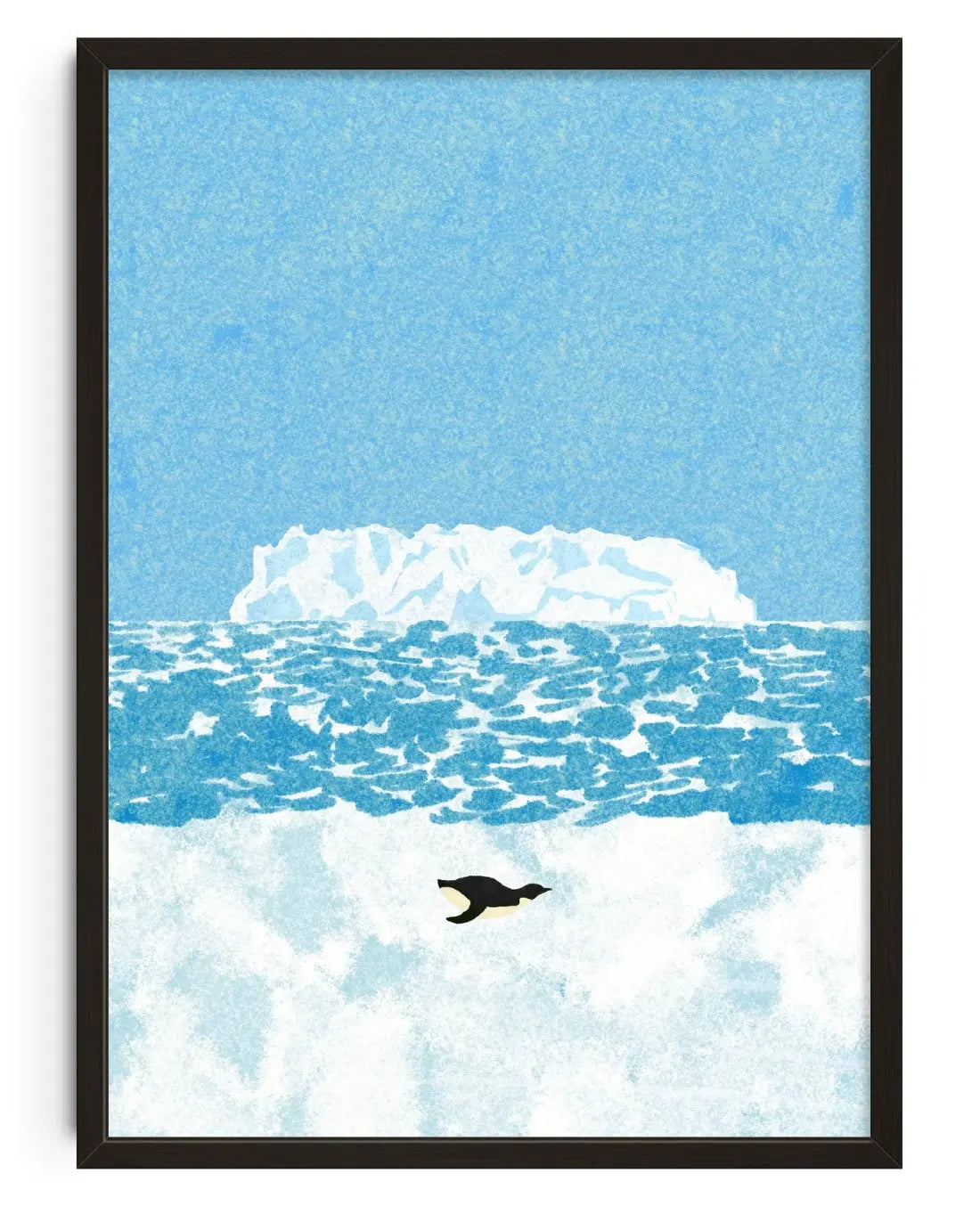 A penguin contemporary wall art print by Lily Kong - sold by DROOL